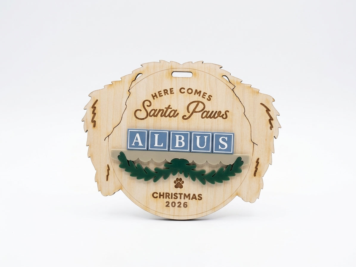 Letter Block Christmas Ornament