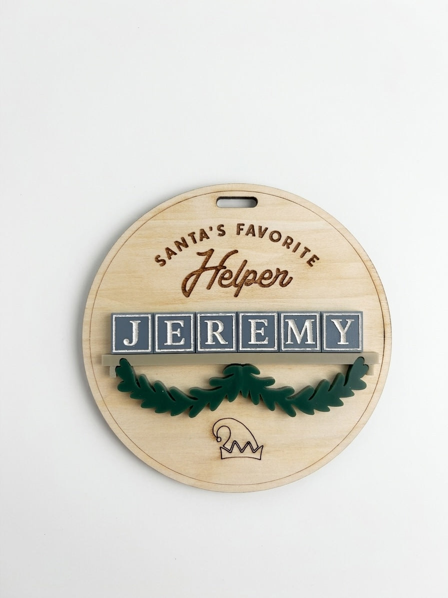 Letter Block Christmas Ornament