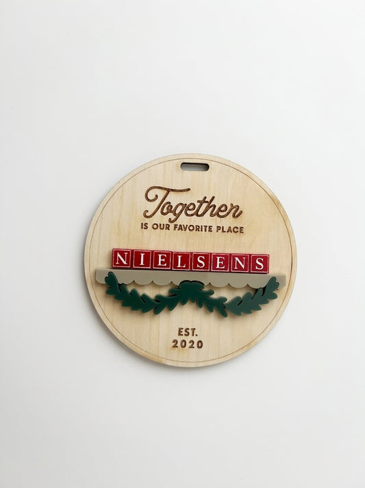 Letter Block Christmas Ornament